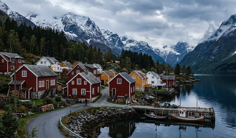 Scandinavische huizen en woonomgeving, passend bij verhuizen naar Scandinavië.
